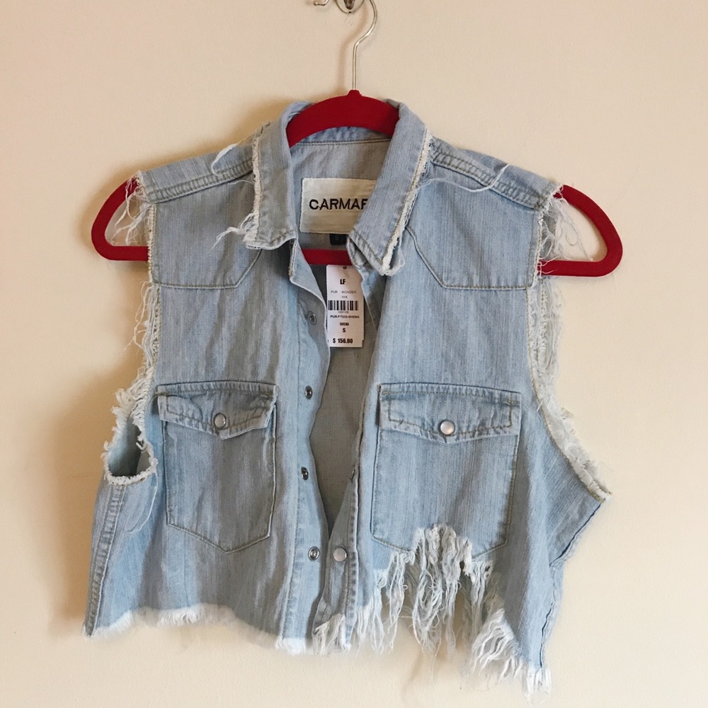 Carmar Distressed Women Demin Vest Size S